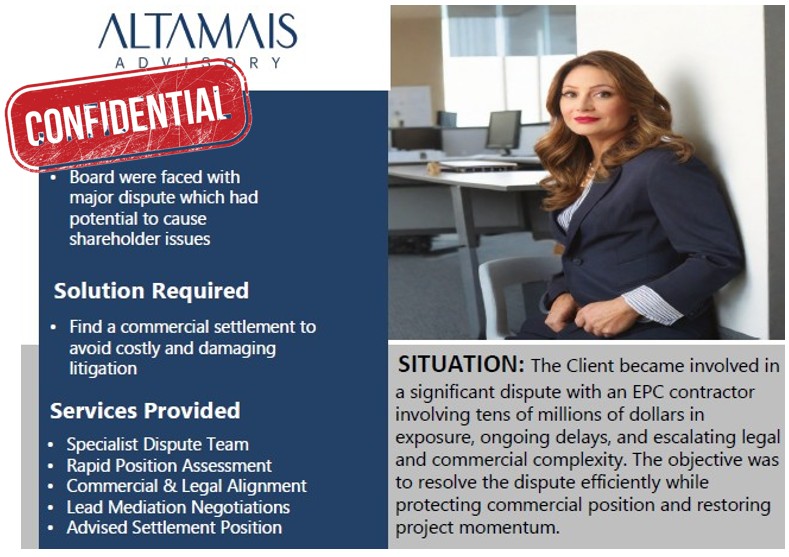 , Projects, Altamais Advisory